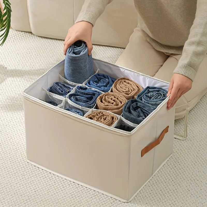 Foldable Oxford Storage Box with Clear Lid – Stackable, Space-Saving Organizer for Shoes, Clothes & More