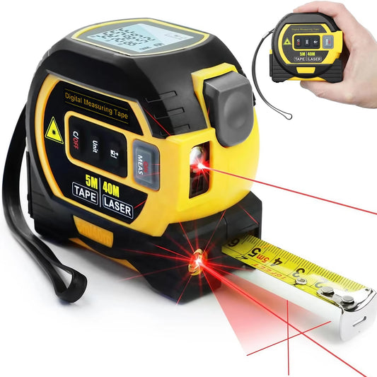 3-in-1 Laser Tape Measure – 40/60M Digital Infrared Distance Measurer with Ruler & Smart Precision Measuring Tool