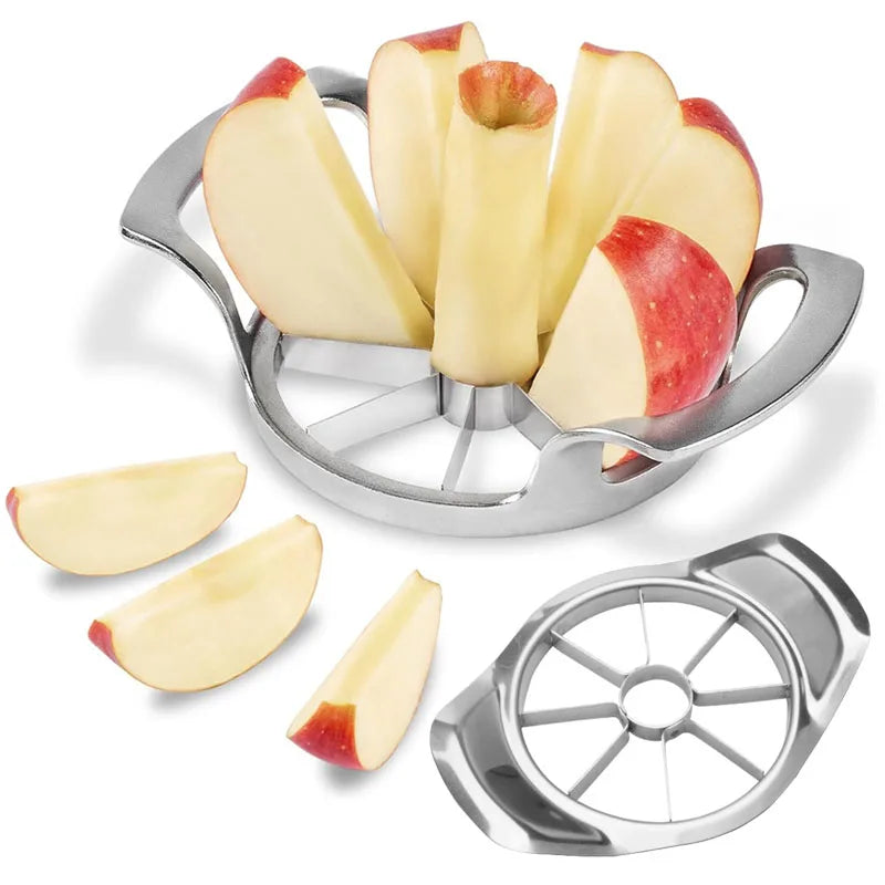 Stainless Steel Apple Slicer & Corer – 8-Blade Fruit Cutter with Frosted Handle, Sharp Divider for Apples, Pears & Vegetables