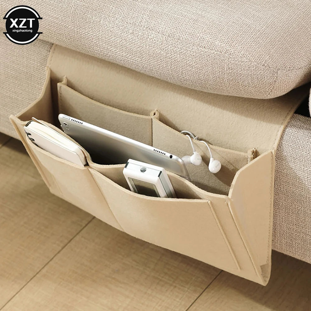 Felt Bedside Caddy with Pockets – Hanging Storage Organizer for Phone, Books, Magazines, Tissue Box & More – Ideal for Bed or Sofa Side